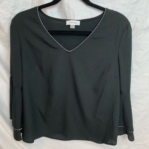 Calvin Klein Black Bell Sleeve Blouse